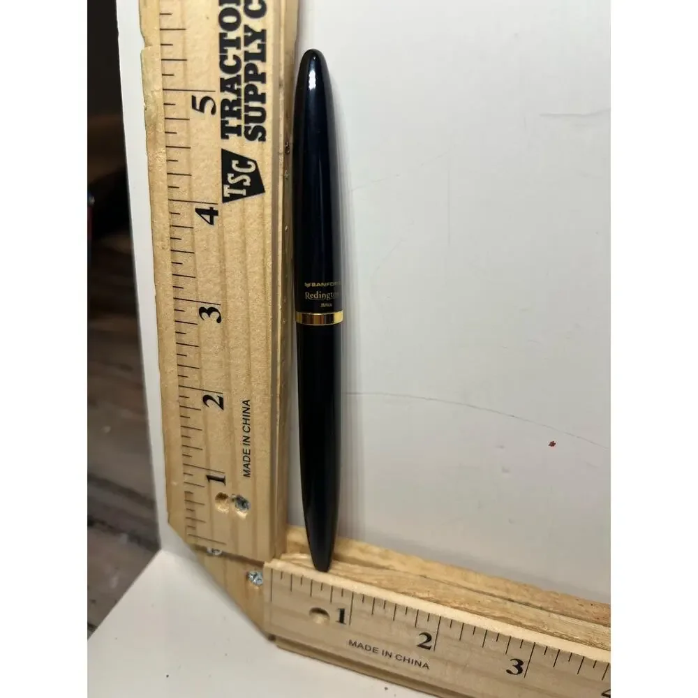Vintage Sanford Redington Black & Gold Refillable Rolling Ball Pen with Case